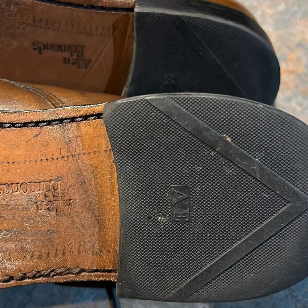 Allen Edmonds Lexington Brown Leather Captoe Derby Loafers Sz 9